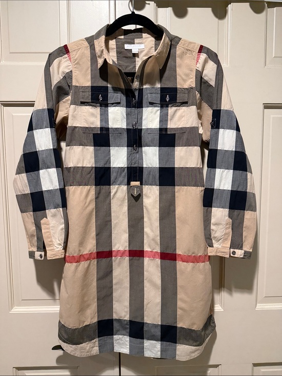 Burberry Other - Burberry Kids Beige and Black Plaid Dress/Tunic - 14Y